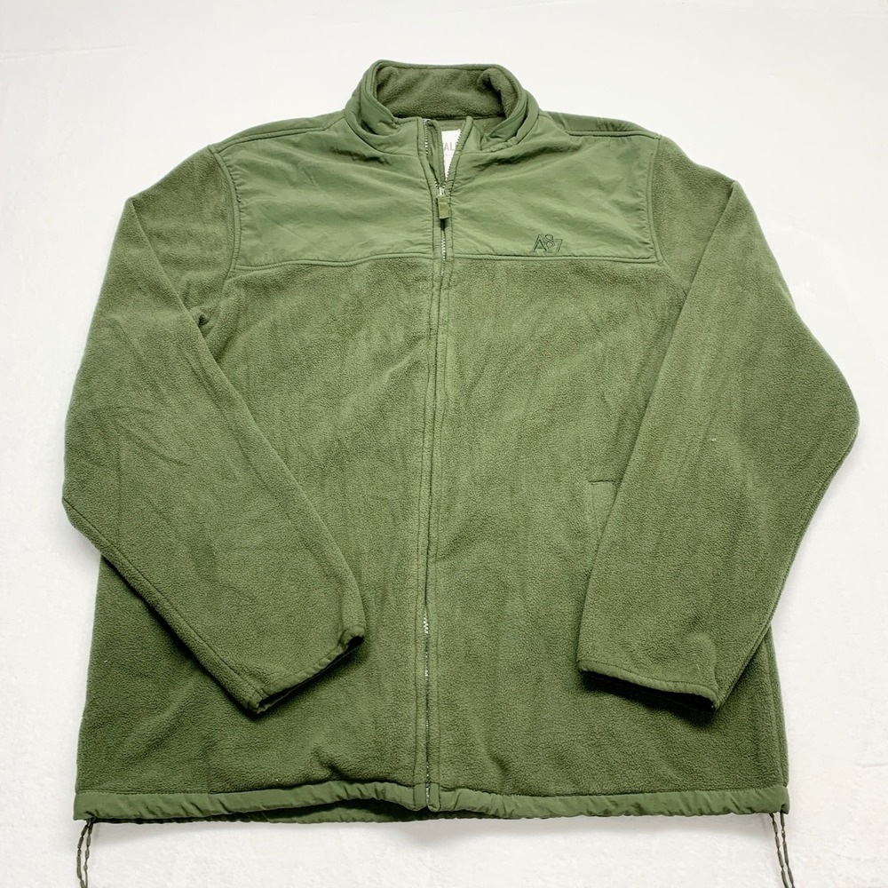 Aeropostale 9541AH09 Fleece Full‎ Zip Jacket Mens Sz XL Green Gorpcore Polyester